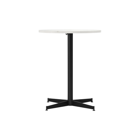 Audo Copenhagen Nook Dining Table 24"Ø in Black and Estremoz Marble, packshot on white