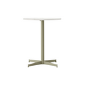 Audo Copenhagen Nook Dining Table 24"Ø in Olive and Estremoz Marble, packshot on white