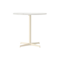 Audo Copenhagen Nook Dining Table 32"Ø in Ivory and Estremoz Marble, packshot on white