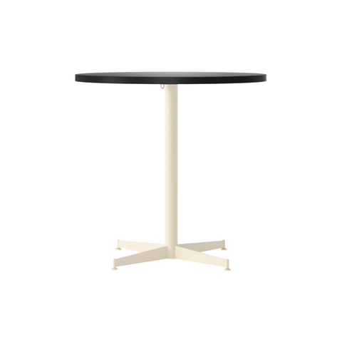 Audo Copenhagen Nook Dining Table 32"Ø in Ivory and Linoleum Charcoal, packshot on white