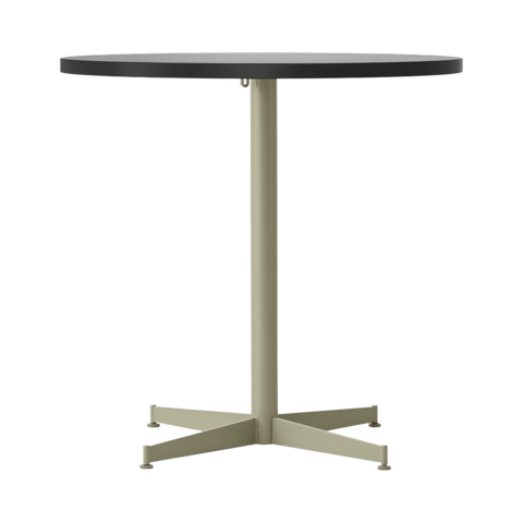 Audo Copenhagen Nook Dining Table 32"Ø in Black and Black Oak Veneer, packshot on white