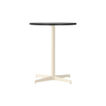 Audo Copenhagen Nook Dining Table 24"Ø in Ivory and Black Oak Veneer, packshot on white