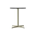 Audo Copenhagen Nook Dining Table 24"Ø in Olive and Black Oak Veneer, packshot on white