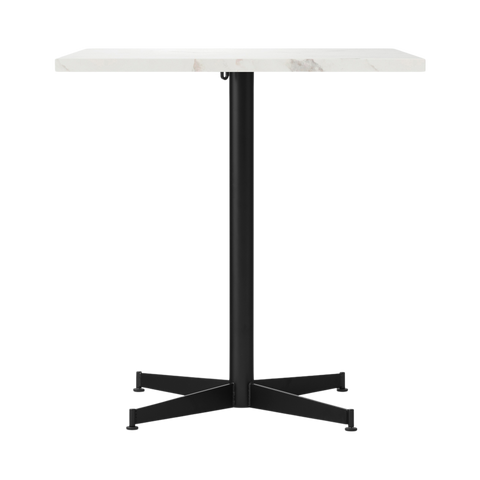Audo Copenhagen Nook Dining Table 28"L x 24"W in Black and Estremoz Marble, packshot on white