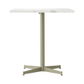 Audo Copenhagen Nook Dining Table 28"L x 24"W in Olive and Estremoz Marble, packshot on white