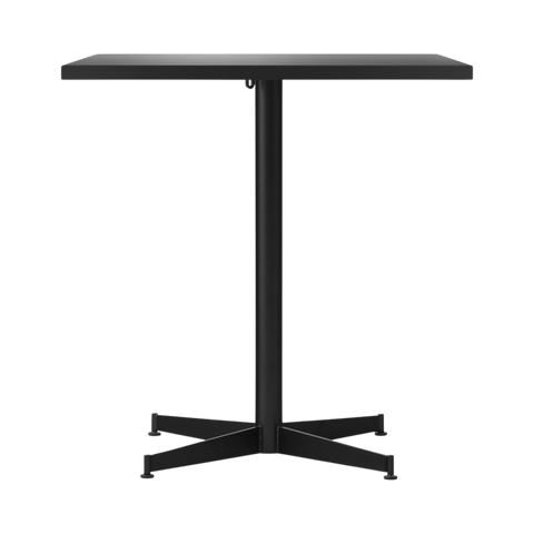 Audo Copenhagen Nook Dining Table 28"L x 24"W in Black and Linoleum Charcoal, packshot on white