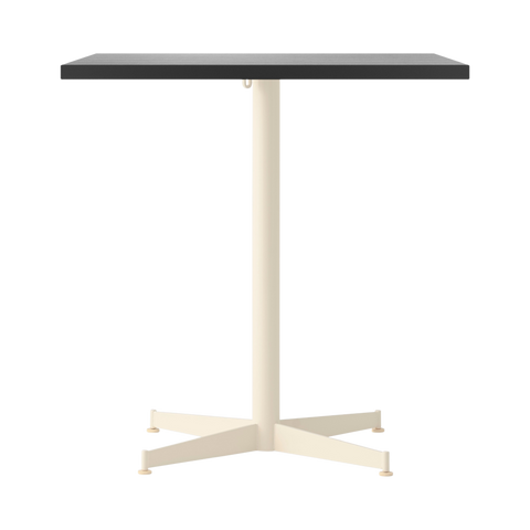 Audo Copenhagen Nook Dining Table 28"L x 24"W in Ivory and Black Oak Veneer, packshot on white
