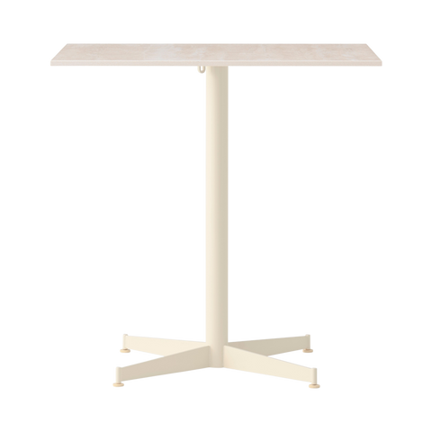 Audo Copenhagen Nook Dining Table 28"L x 24"W in Ivory and Ceramic Sand, packshot on white