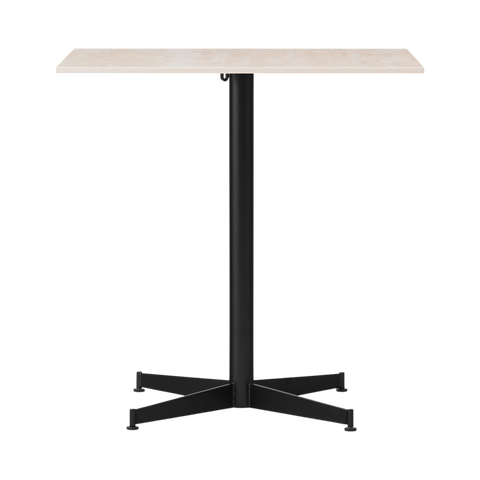 Audo Copenhagen Nook Dining Table 28"L x 24"W in Black and Ceramic Sand, packshot on white