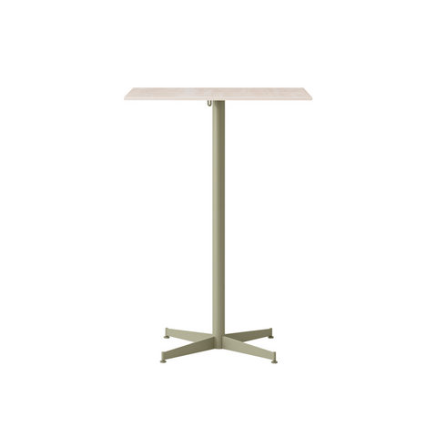 Audo Copenhagen Nook Bar Table 28"L x 24"W in Olive and Ceramic Sand, packshot on white
