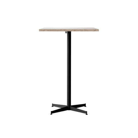 Audo Copenhagen Nook Bar Table 28"L x 24"W in Black and Kunis Breccia Stone, packshot on white