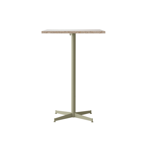 Audo Copenhagen Nook Bar Table 28"L x 24"W in Olive and Kunis Breccia Stone, packshot on white