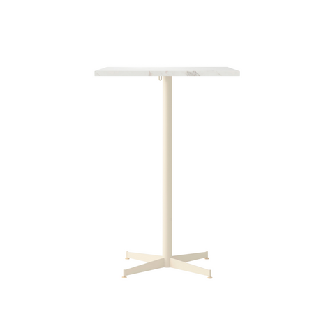 Audo Copenhagen Nook Bar Table 28"L x 24"W in Ivory and Estremoz Marble, packshot on white