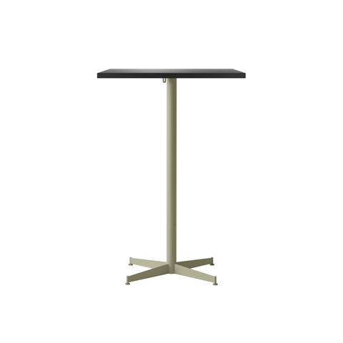 Audo Copenhagen Nook Bar Table 28"L x 24"W in Olive and Linoleum Charcoal, packshot on white