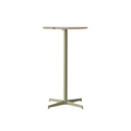 Audo Copenhagen Nook Bar Table 24"Ø in Olive and Kunis Breccia Stone, packshot on white