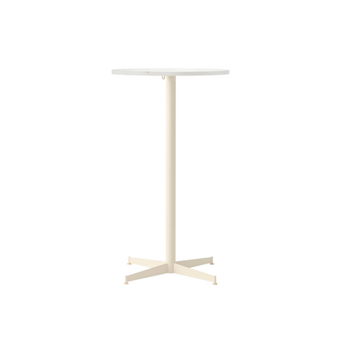Audo Copenhagen Nook Bar Table 24"Ø in Ivory and Estremoz Marble, packshot on white