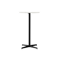 Audo Copenhagen Nook Bar Table 24"Ø in Black and Estremoz Marble, packshot on white