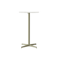 Audo Copenhagen Nook Bar Table 24"Ø in Olive and Estremoz Marble, packshot on white