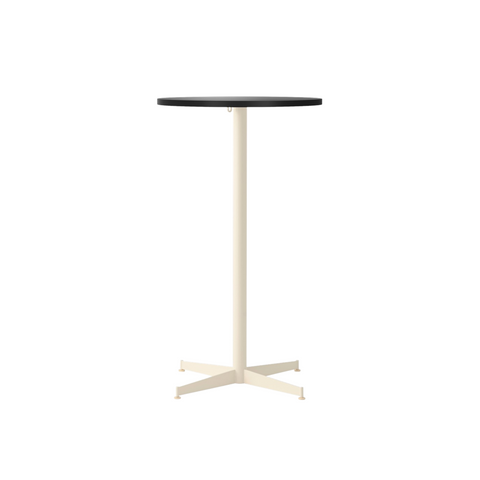 Audo Copenhagen Nook Bar Table 24"Ø in Ivory and Linoleum Charcoal, packshot on white