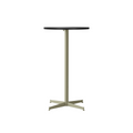 Audo Copenhagen Nook Bar Table 24"Ø in Olive and Linoleum Charcoal, packshot on white