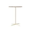 Audo Copenhagen Nook Bar Table 32"Ø in Ivory and Kunis Breccia Stone, packshot on white