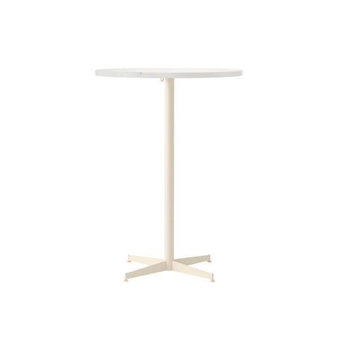Audo Copenhagen Nook Bar Table 32"Ø in Ivory and Estremoz Marble, packshot on white