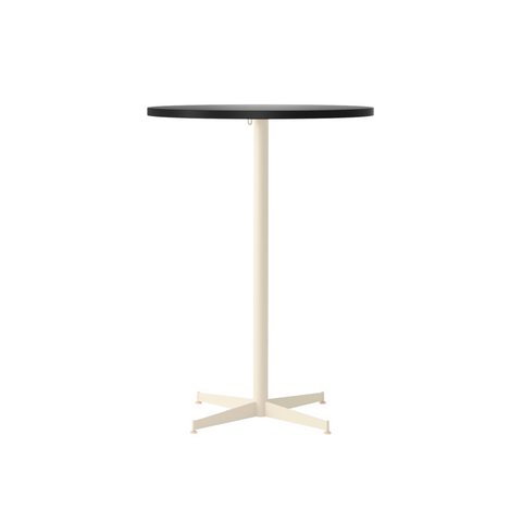 Audo Copenhagen Nook Bar Table 32"Ø in Ivory and Linoleum Charcoal, packshot on white
