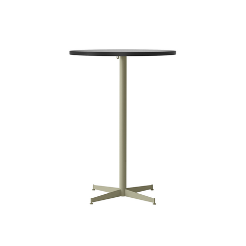 Audo Copenhagen Nook Bar Table 32"Ø in Black and Black Oak Veneer, packshot on white