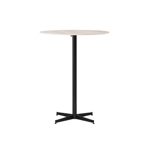 Audo Copenhagen Nook Bar Table 32"Ø in Black and Ceramic Sand, packshot on white