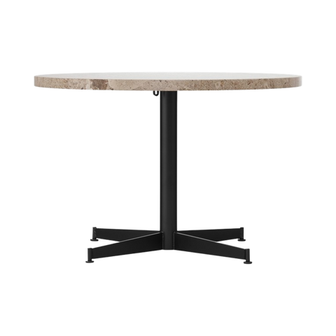 Audo Copenhagen Nook Lounge Table in Black and Kunis Breccia Stone, packshot on white