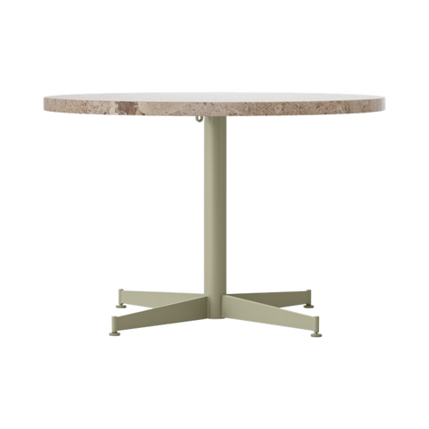 Audo Copenhagen Nook Lounge Table in Olive and Kunis Breccia Stone, packshot on white