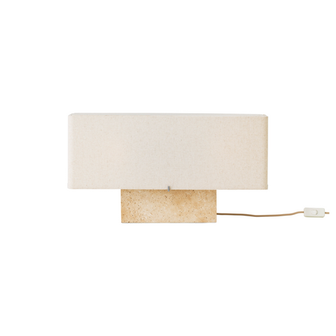 Audo Copenhagen Nonna Table Lamp, Travertine Wide, packshot on white