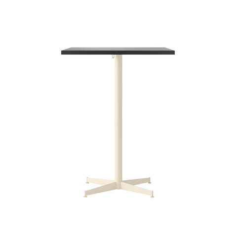 Audo Copenhagen Nook Counter Table 28"L x 24"W in Ivory and Black Oak Veneer, packshot on white