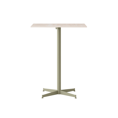 Audo Copenhagen Nook Counter Table 28"L x 24"W in Olive and Ceramic Sand, packshot on white