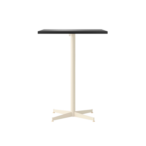 Audo Copenhagen Nook Counter Table 28"L x 24"W in Ivory and Linoleum Charcoal, packshot on white