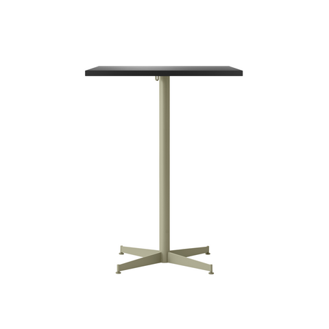 Audo Copenhagen Nook Counter Table 28"L x 24"W in Olive and Linoleum Charcoal, packshot on white