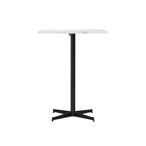 Audo Copenhagen Nook Counter Table 28"L x 24"W in Black and Estremoz Marble, packshot on white