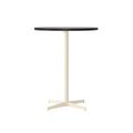 Audo Copenhagen Nook Counter Table 24"Ø in Ivory and Black Oak Veneer, packshot on white