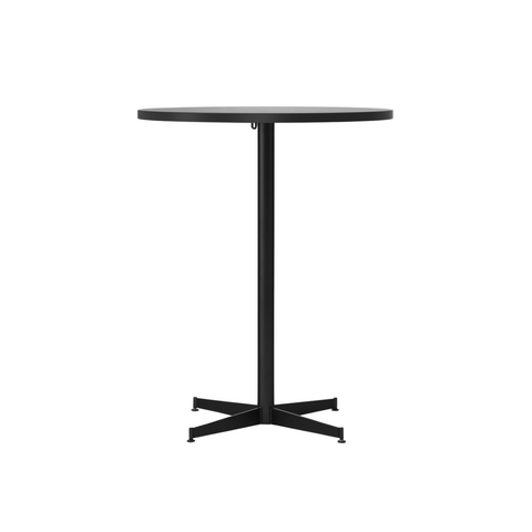 Audo Copenhagen Nook Counter Table 24"Ø in Black and Black Oak Veneer, packshot on white
