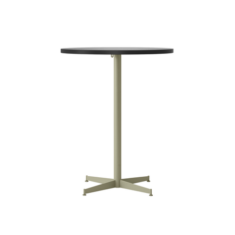 Audo Copenhagen Nook Counter Table 24"Ø in Olive and Black Oak Veneer, packshot on white
