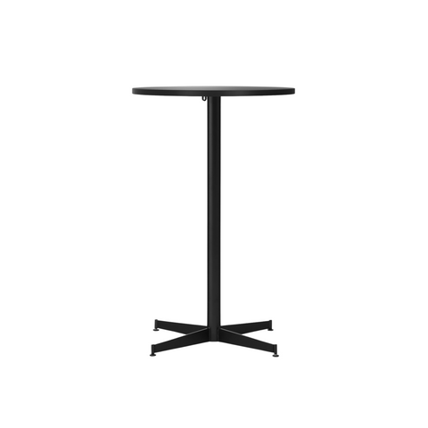 Audo Copenhagen Nook Counter Table 24"Ø in Black and Linoleum Charcoal, packshot on white