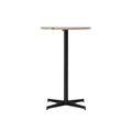 Audo Copenhagen Nook Counter Table 24"Ø in Black and Kunis Breccia Stone, packshot on white
