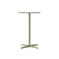 Audo Copenhagen Nook Counter Table 24"Ø in Olive and Kunis Breccia Stone, packshot on white
