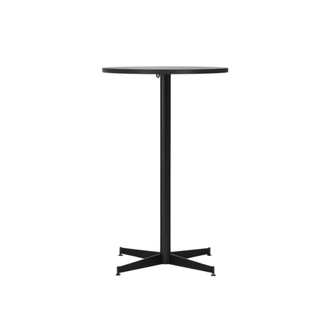 Audo Copenhagen Nook Counter Table 32"Ø in Black and Black Oak Veneer, packshot on white