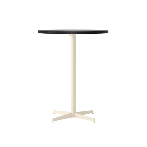 Audo Copenhagen Nook Counter Table 32"Ø in Ivory and Linoleum Charcoal, packshot on white