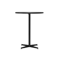 Audo Copenhagen Nook Counter Table 32"Ø in Black and Linoleum Charcoal, packshot on white