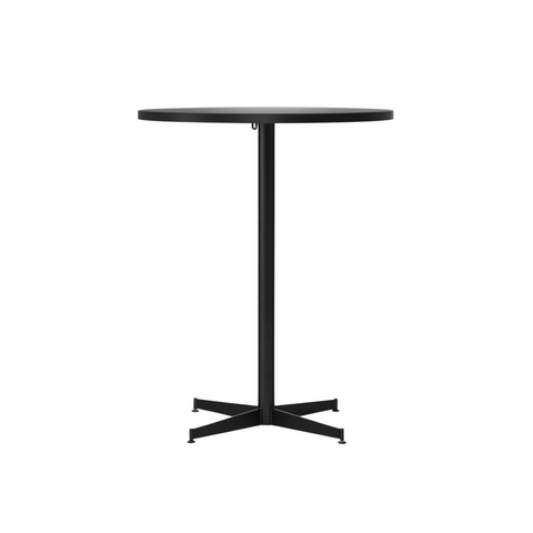 Audo Copenhagen Nook Counter Table 32"Ø in Black and Linoleum Charcoal, packshot on white