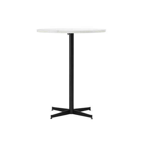 Audo Copenhagen Nook Counter Table 32"Ø in Black and Estremoz Marble, packshot on white