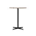 Audo Copenhagen Nook Counter Table 32"Ø in Black and Kunis Breccia Stone, packshot on white