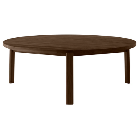 Audo Copenhagen Passage Lounge Table Ø90 in Dark Stained Oak, packshot on white